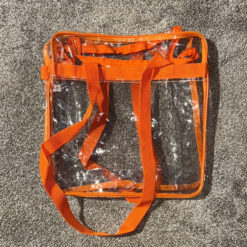 Clear Orange Trim Tote Bag